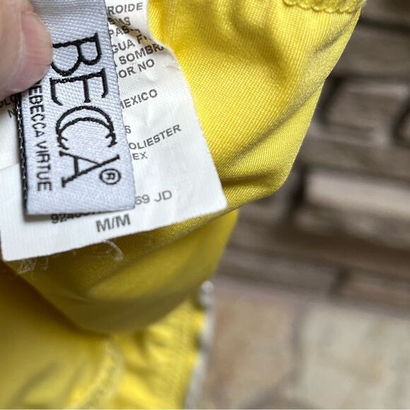 BECCA Rebecca Virtue yellow paisley print halter bikini set Medium - Picture 6 of 10